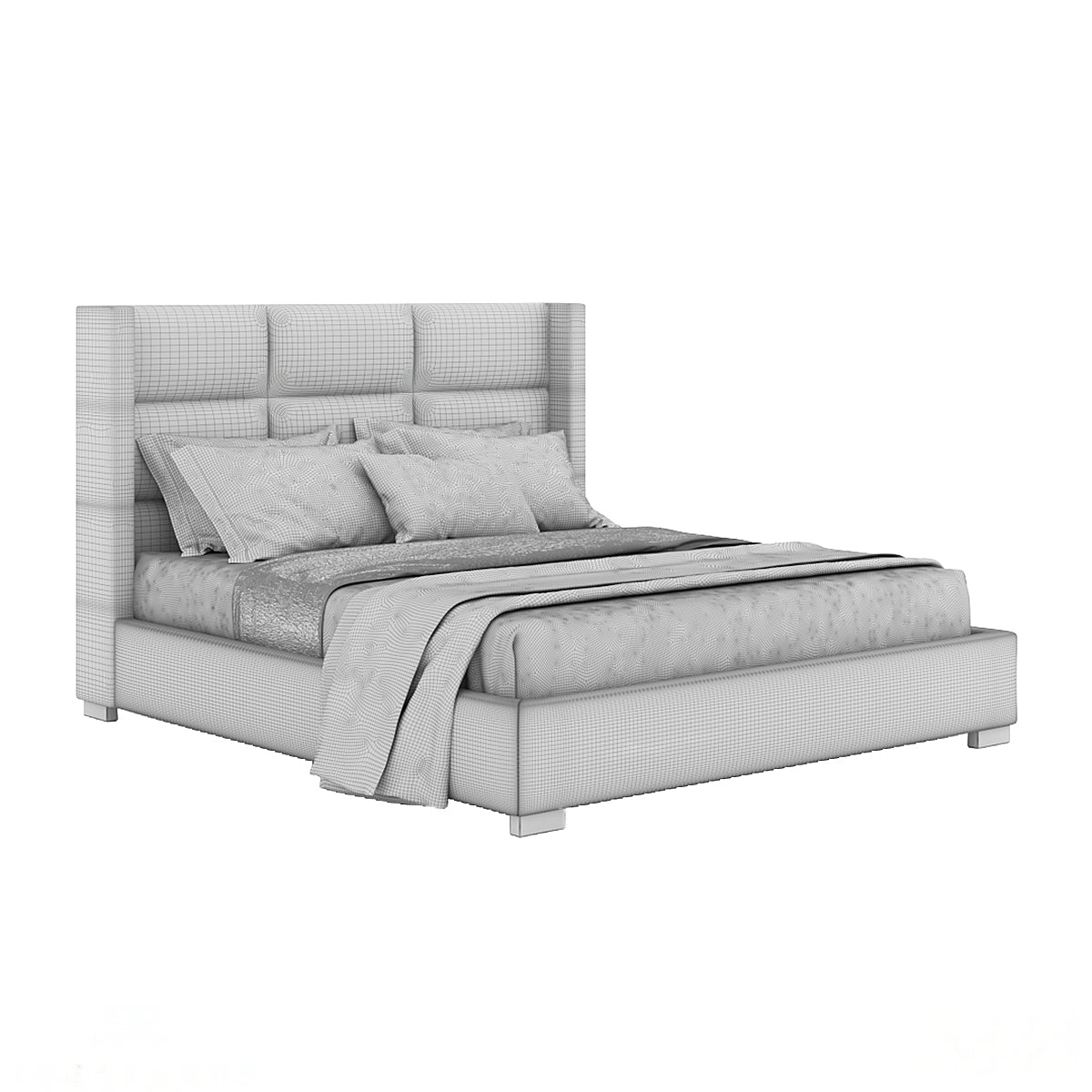 Ava rectangular headboard bed N73