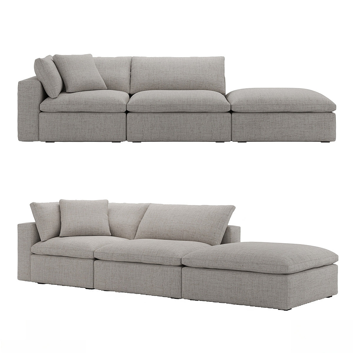 Ari modular corner Sofa with pouffe