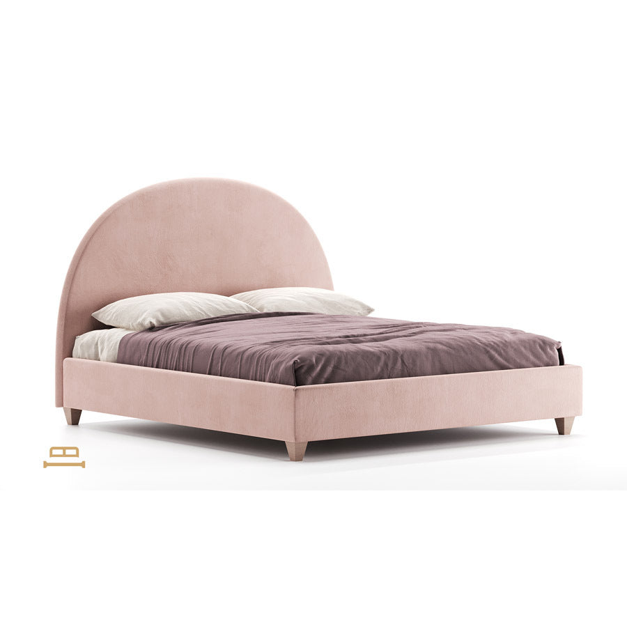 Luna bed with round headboard