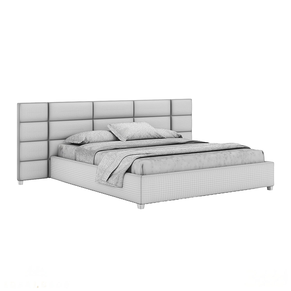 Ava bed with extended panel